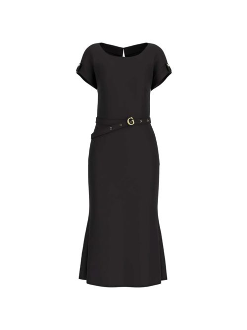 Vestito midi in misto viscosa GUESS | W6GK50W1950/JBLK